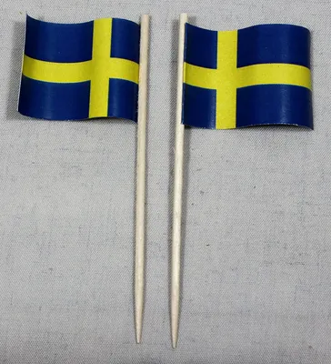 Produktbild von Party-Picker Flagge Schweden Papierfähnchen in Spitzenqualität 25 Stück Beutel