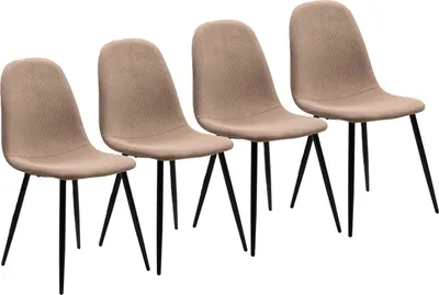 Produktbild von Polsterstuhl >Anya< (4er Set) in Schwarz / Cord braun - 43x83x50 (BxHxT)