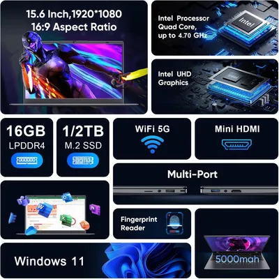 Productafbeelding van Laptop met Intel i7, 16GB RAM en 2TB SSD - 15,6 Inch