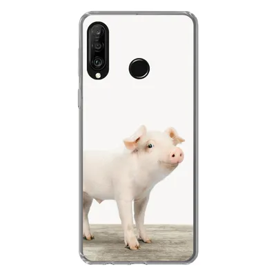 Produktbild von MuchoWow® Handyhülle Schutzhülle Hülle für Huawei P30 Lite Ferkel - Groß - Tiere - Rosa - Jungen - Mädchen - Kinder Silikon Softcase Handy Hülle - Handyhülle