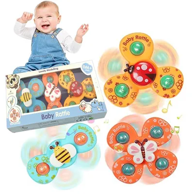 Zdjęcie produktu dla FIDGET SPINNER ZABAWKA SENSORYCZNA DLA DZIECI Grzechotka ZESTAW 3 SZTUK
