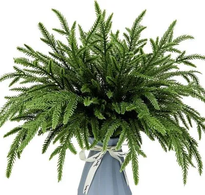 Image de 48 pièces Branches de Noël artificielles 39 cm - Branches de sapin vert pour guirlandes et couronnes de Noël faites maison - Décorations de Noël pour la maison