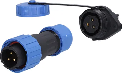 Obrázek produktu pro Zásuvka pro leteckou zásuvku 3 kolíky samec samice Vodotěsný napájecí konektor pro počítače 250V 10A