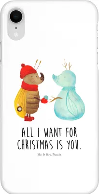 Produktbild von Mr. & Mrs. Panda Iphone XR Handyhülle Nachtfalter Schneemann - Weiß - Geschenk, Handy Case, Weihnachten, Winter, Schnee, Premium Kunststoff, Weihnachtsgruß
