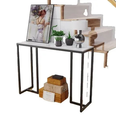 Obrázek produktu pro Konzolový stolek, mramorová deska, moderní design, bílá černá