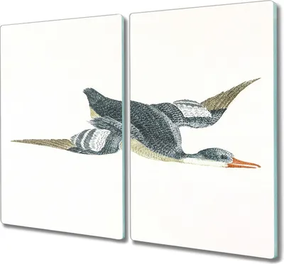 Produktbild von Coloray Küchenbrett Kochplattenabdeckung Hackbrett Schneidebrett Herdabdeckplatte 2x30x52 cm - Tier Vogel Ente