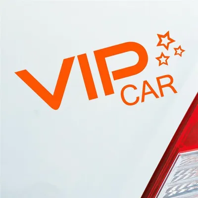Produktbild von Auto Aufkleber VIP Car V.I.P. Stern 15,5x5,5 cm Orange Sticker Heckscheibenaufkleber