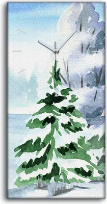 Produktbild von Wanduhr Leinwand Bild Uhr Geräuschlos Kunstdruck 30x60 Schnee Bäume - weiße Hände