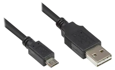 Zdjęcie produktu dla Alcasa 2510-EUM005, 0,5 m, USB A, Micro-USB B, USB 2.0, Męska/Męska, Czarny