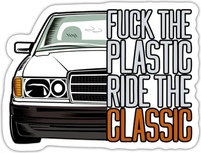 Produktbild von Spreadshirt Fuck The Plastic Ride The Classic Youngtimer Auto Fan Sticker Aufkleber, 10 x 10 cm, Mattweiß