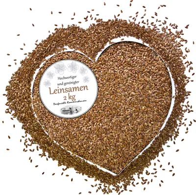 Produktbild von Leinsamen Leinsaat Naturbelassene Leinsamenkörner Flachssamen ganze Körner Wärmekissen Kissen 2 kg Futterzusatz Pferde Vögel Geflügel Auswahl DML