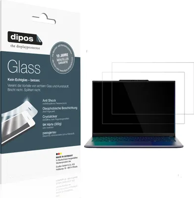 Produktbild von 2x Schutzfolie für Medion Signium 14 S1 - Anti-Shock 9H Folie dipos Glass Kunststoffglas