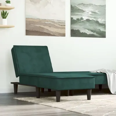Image de Meubles Chaise longue Vert foncé Velours - Meubles de salon 352837