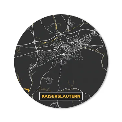 Produktbild von MuchoWow® Mauspad Mousepad Kaiserslautern - Schwarz und Gold - Stadtplan - Karte - Deutschland 50x50 cm - Mousepads - Maus Mat - Pad - Mausunterlage - Vinyl