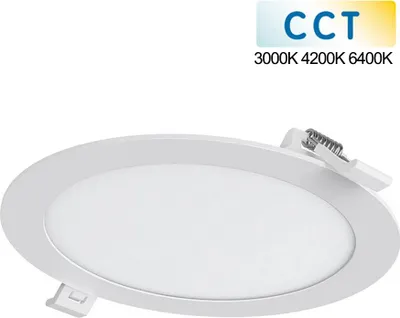 Produktbild von 15 W LED Panel Einbaupanel Einbauleuchte Slim Panel rund CCT 3000K 4200K 6400K Ø 20 cm