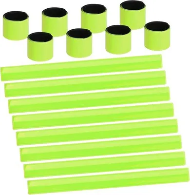 Obrázok produktu pre 16 ks reflexných náramkov – ľahké, nastaviteľné – reflexné suché zipsy – vysoko reflexné elastické náramky – pre každého – reflexné náramky – na cyklistiku, beh alebo jogging
