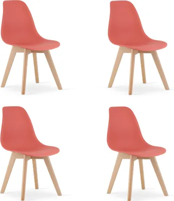 Obrázek produktu pro Židle KITO rumělková / přírodní nohy x 4