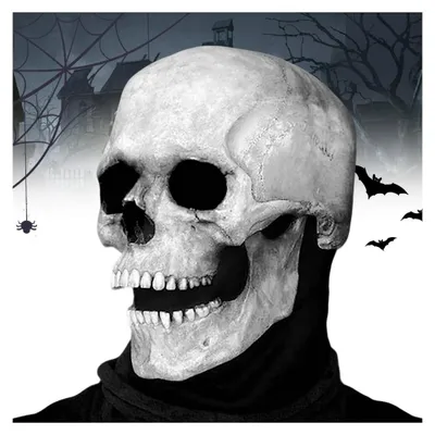 Obrázek produktu pro Realistická maska lebky s pohyblivou čelistí - Halloween