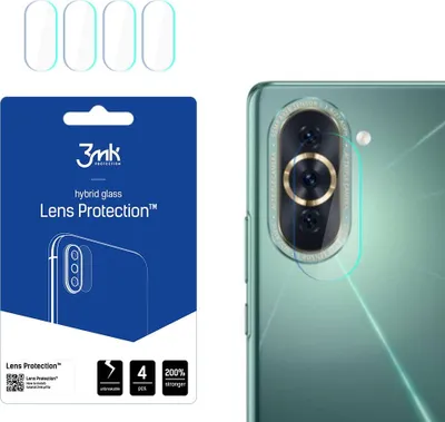 Produktbild von 3mk Hybridglas Lens Protection für Huawei Nova 10 Kamera Objektiv Kameralinse 0,16mm 6H (4 Stück)
