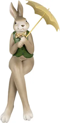 Produktbild von Clayre & Eef Figur Kaninchen 43 cm Braun Grün Polyresin