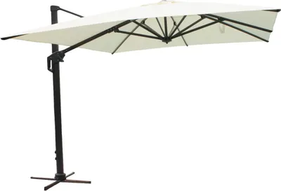 Immagine prodotto di Milani Home - ombrellone da giardino 3 x 3 m con palo laterale decentrato in alluminio, telo beige in nylon, per terrazzo e piscina
