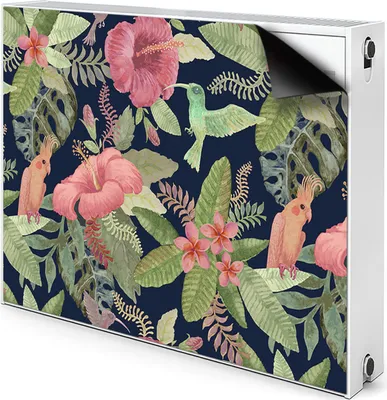 Produktbild von Magnet Radiator Magnet Mat Heizkörperverkleidung Heizkörper-Abdeckung Heizung 90x60 cm  - Papagei, in, Dschungel