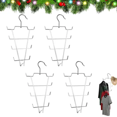 Imagen del producto de 4 perchas en forma de V para ropa, con ganchos giratorios de 360 grados