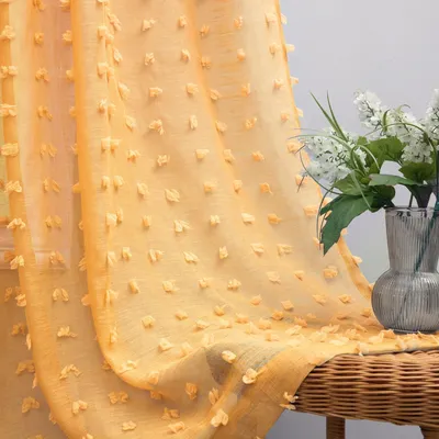 Productafbeelding van Doorschijnende Gordijnen met Pompons 2 Panelen 244 cm
