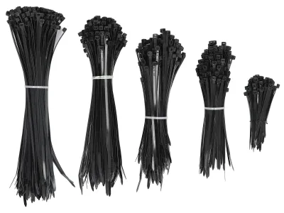 Immagine prodotto di Set di 700 fascette stringicavo con resistenza di 40 lb, chiusura a cerniera, set autobloccante per cavi metallici, nero