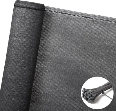 Immagine prodotto di Tenda da balcone frangivento e parasole 2 in 1, resistente alle intemperie, nera, 1,5 x 15 m