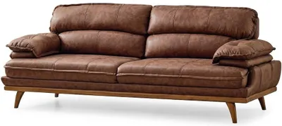 Obrázek produktu pro Třísedová pohovka, hnědá barva, moderní styl, pohodlná, minimalistický design