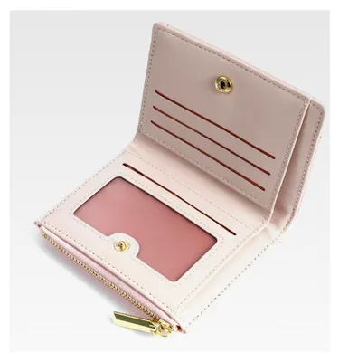 Produktbild von Kleine Geldbörse für Damen aus Kunstleder mit Münzfach und Kartenfächern in Rosa