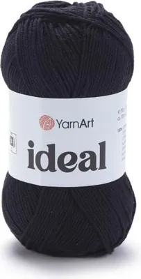 Produktbild von Yarn Art Ideal 221 Black Strickgarn