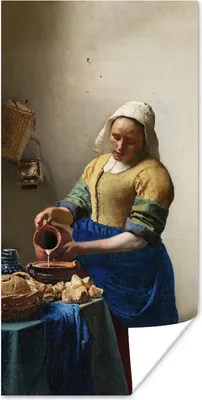 Produktbild von MuchoWow® Poster Das Milchmädchen - Vermeer - Alte Meister 60x120 cm - Wandschmuck