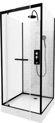 Produktbild von Komplettdusche Aurlane Metro 90 x 90 x 230 cm schwarz