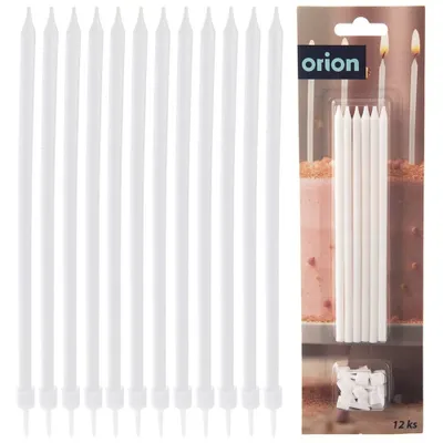 Produktbild von Orion Tortenkerzen Geburtstagskerzen Kerzen weiß lang 14,5 cm 12 Stk.