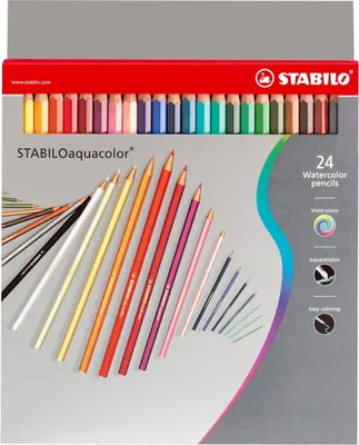 Produktbild von Aquarell-Buntstift Stabiloaquacolor Kartonetui mit 24 Stiften Packung mit 6 Stück