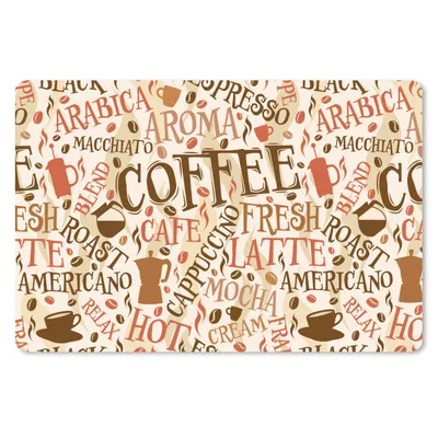 Produktbild von MuchoWow® Schreibtischunterlage Kaffee - Vintage - Muster 60x40 cm - XXL Mauspad - Großes Mauspad