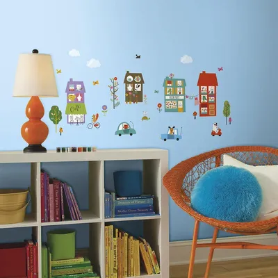 Obrázok produktu pre RoomMates - Farebné mesto - samolepky na stenu