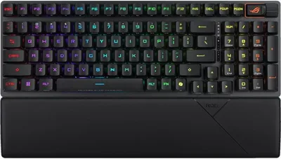 Produktbild von ASUS ROG Strix Scope II RX - Tastatur - 96% - hintergrundbeleuchtet - kabellos - 2,4 GHz, Bluetooth 5,1, USB - QWERTZ - Deutsch - Tastenschalter: ROG RX RED optisch mechanisch - Schwarz (90MP03S0-BKDA20)