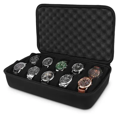 Immagine prodotto di Custodia per orologi con 10 scomparti e maniglia per il trasporto