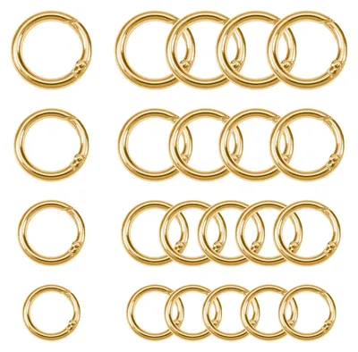 20 runde Karabinerhaken, Zinklegierung, gold, 20–35 mm