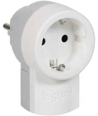 Image de Legrand Fiche de sécurité avec prise de courant, fiche double fonction, standard allemand, 2P + E, 16A blanc/gris, 050462
