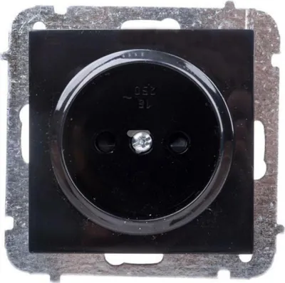 Produktbild von Schuko Steckdose Ausschalter Taster Lichtschalter SENTI Schwarz Schuko Steckdose 1437-58