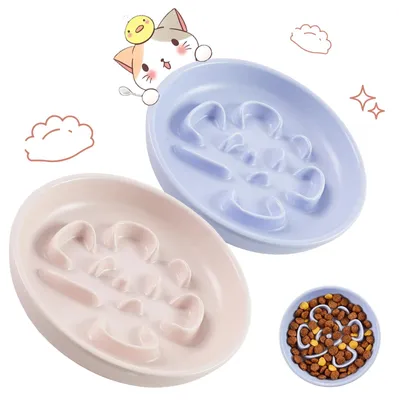 Productafbeelding van Kattenbak voerbak - Keramiek - Set van 2 - Diameter 15 cm - Wit