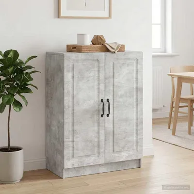 Image de Buffet vidaXL gris béton 66 x 34,5 x 87 cm en aggloméré