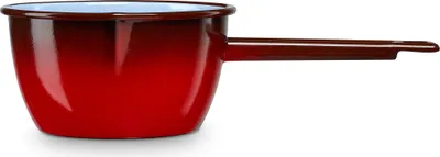 Produktbild von Briebe Ignea Stielkasserolle Milchtopf mit Griff Stahl Emailliert 12cm 0,7L Induktion Vintage Rot