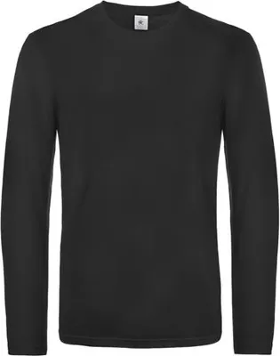 Produktbild von Herren-T-Shirt, Langarm - B&C #E190 LSL - black - Größe XL