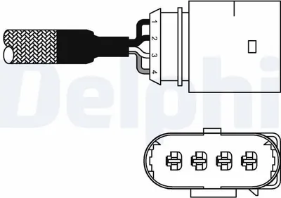 Produktbild von DELPHI Lambdasonde für VW POLO (6N2) vor-Kat Beheizt 470mm ES10978-12B1
