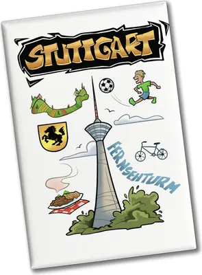 Produktbild von Stuttgart Fernsehturm Pop Art Comic Cartoon Souvenir Souvenir Magnet